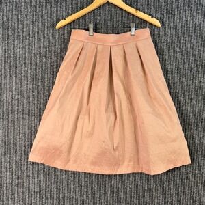 VTG Chetta B Peach Pleated Midi Skirt Size 6 Made in USA Balletcore Cottagecore‎